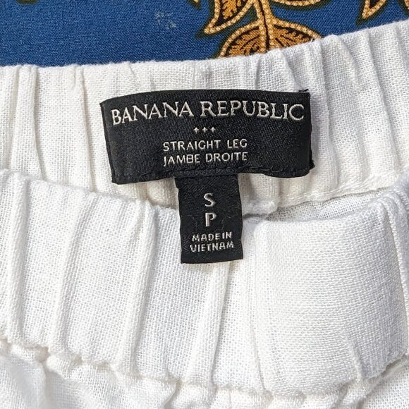 Linen straight-leg ankle pants white small EUC Banana Republic - Picture 7 of 8